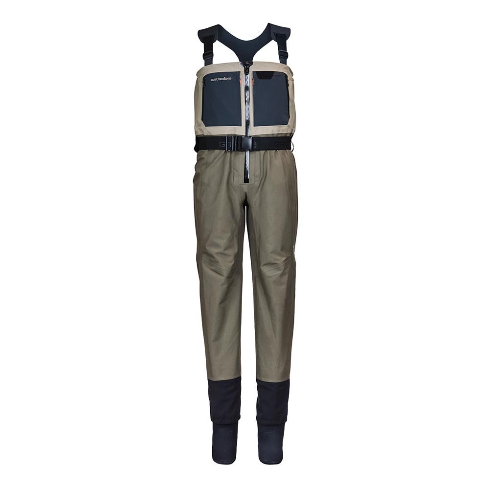 Grundens Boundary Zip Stockingfoot Wader Men's in Stone Otter